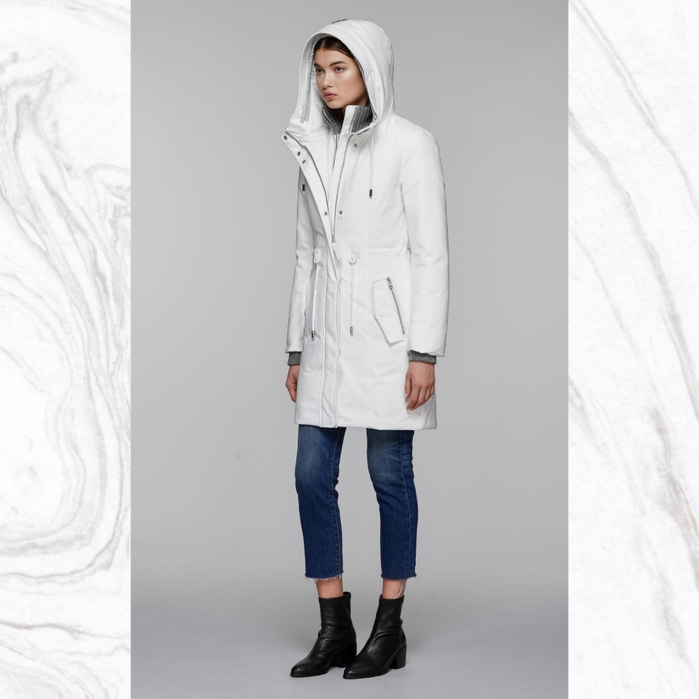 Mackage Beckah white long puffer parka coat
